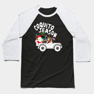 Puerto Rican Coquito Season Christmas Chinchorreo Santa Three Kings White Baseball T-Shirt